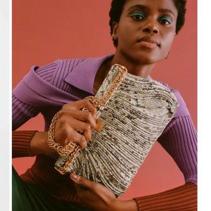 PROENZA SCHOULER Rolo Snake-embossed Clutch Bag In Honey Multi - Never worn!